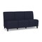 Lesro Siena Lounge Reception Armless 3 Seat Tandem Seating No Center Arms, Black, OH Navy Upholstery SN3102 - alternate 1